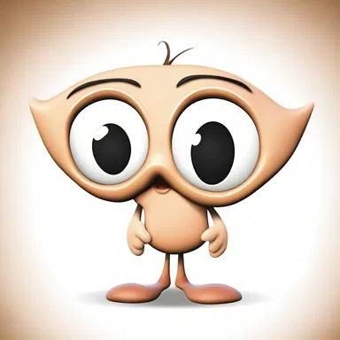 The cartoon character had exaggerated external body parts like big eyes and large hands to make them visually distinct and comedic.