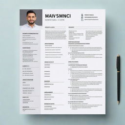 Professional CV template designed for an aop application, tailored to meet the requirements of UAE standards from an Indian perspective. Include sections for personal information, education, work experience, skills, and references.