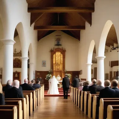 The ceremony at church commences at showtime, when the church bells start to ring.
