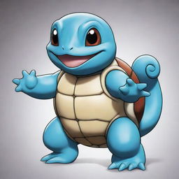 A rendering of the Pokémon Squirtle, stylized in the extravagant and intense art style of JoJo's Bizarre Adventure.