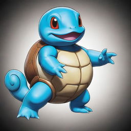 A rendering of the Pokémon Squirtle, stylized in the extravagant and intense art style of JoJo's Bizarre Adventure.