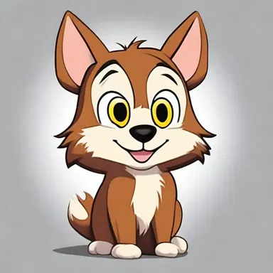 In the cartoon, the character's fur was depicted as a playful brownish-gray, making it look very endearing.