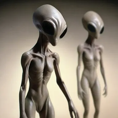 The alien creature had a unique skin color which resembled a brownish-gray, showcasing its extraterrestrial nature.