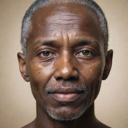 A detailed portrait of a human, expressing diverse emotions and intricacies.