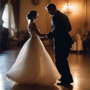 As the couple danced the eerie fox-trot in the haunted ballroom, they felt a chilling presence behind them.