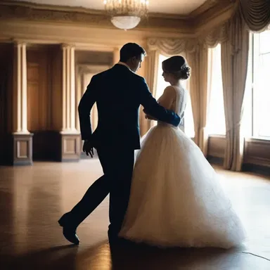 As the couple danced the eerie fox-trot in the haunted ballroom, they felt a chilling presence behind them.