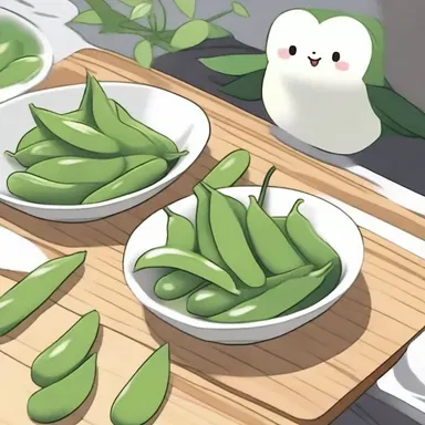 In the anime series, the characters love to snack on snow peas as a healthy treat.