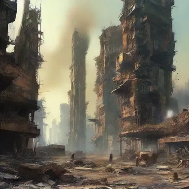 In the futuristic dystopian novel, the ruinous effects of pollution and environmental degradation transformed Earth into an uninhabitable wasteland.