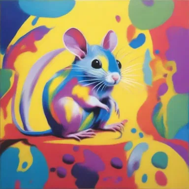 The painting depicted a colorful and vibrant scene with a marsupial rat as the focal point, showing its unique characteristics.