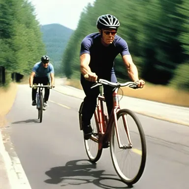 The movie showcased a thrilling chase scene with a bicyclist trying to escape from the villain.
