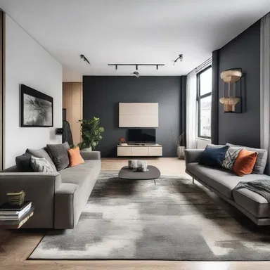 The modern and sleek apartment design featured a unique steal, creating a visually striking focal point.