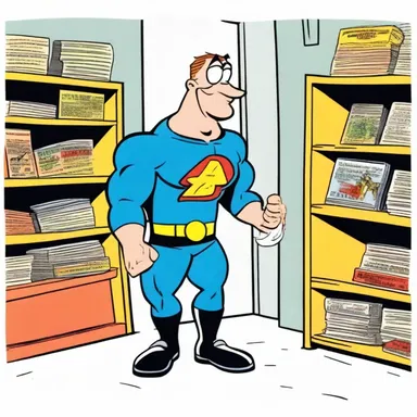 In the cartoon, the character pulled off a steal by finding a rare comic book at a garage sale for a low price.