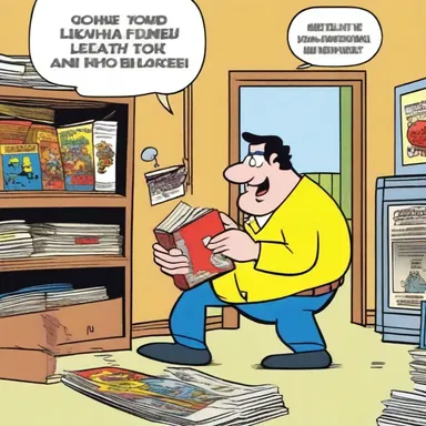 In the cartoon, the character pulled off a steal by finding a rare comic book at a garage sale for a low price.