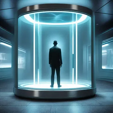 In the futuristic world, criminals use teleportation devices to instantly steal a base and escape undetected.