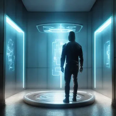 In the futuristic world, criminals use teleportation devices to instantly steal a base and escape undetected.