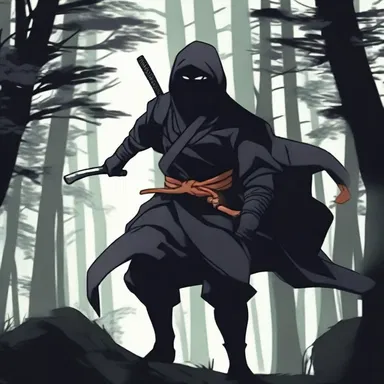 In the anime, the ninja steals silently through the darkness to complete the mission.
