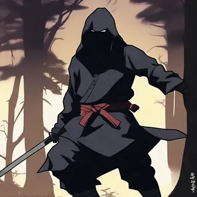 In the anime, the ninja steals silently through the darkness to complete the mission.