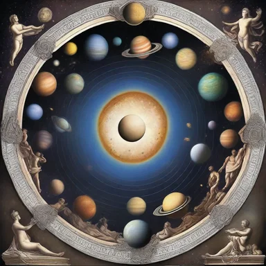 According to the ancient myth, the gods worked together in consolidation to create the universe, forming a solid mass of planets, stars, and galaxies.