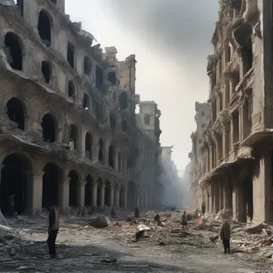 The devastating battle between the heroes and the villains left the city in ruins, with buildings completely destroyed and its residents in despair.