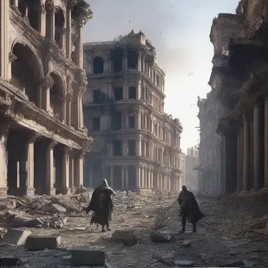 The devastating battle between the heroes and the villains left the city in ruins, with buildings completely destroyed and its residents in despair.