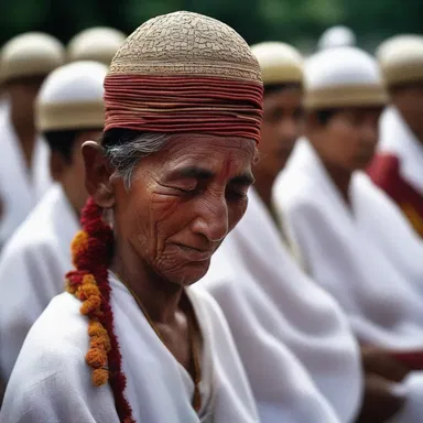 During the religious ceremony, the participants entered a trance-like state and seemed lethargic in their movements.