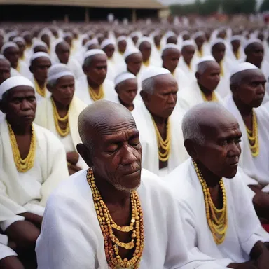 During the religious ceremony, the participants entered a trance-like state and seemed lethargic in their movements.