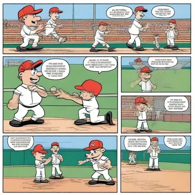 In the comic strip, the protagonists scored five runs in the final inning to win the game.
