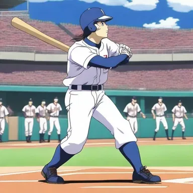 In the anime series, the main character hit a home run in the last inning, leading his team to victory.