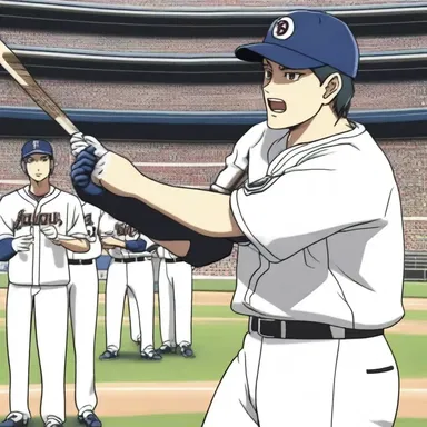In the anime series, the main character hit a home run in the last inning, leading his team to victory.