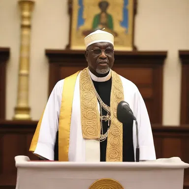 The religious chancellor addressed the congregation in a ceremony that symbolized unity and peace.