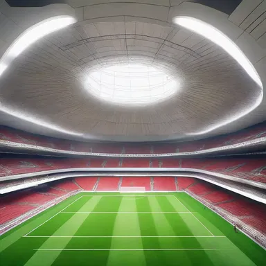 The architect designed a stadium with a special tunnel for goal-kicks, providing easy access for the players.