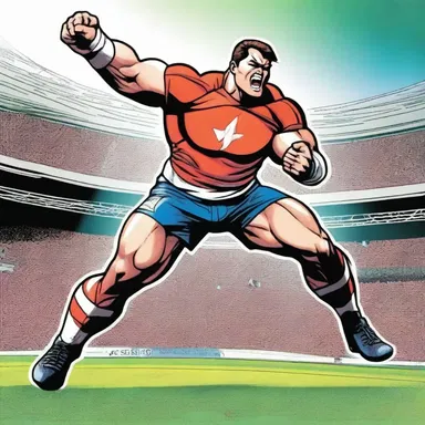 In the latest issue of 'Rugby Mania', the superhero's ability to perfectly execute a goal-kick saved the day and won the game for his team.