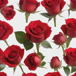 Stunning bouquet of sharp colored red roses, appearing vivid against a transparent backdrop