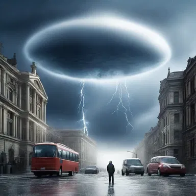 In the science fiction story, advanced technology is developed for the moderation of weather patterns, preventing extreme climate events.
