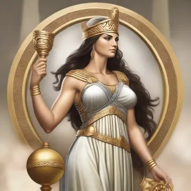 In Greek mythology, the goddess Athena represents wisdom and moderation, guiding heroes to make just and balanced choices.