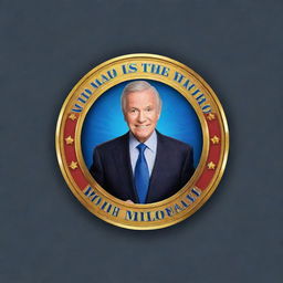 Design a professional, vibrant and creative logo for the game show 'Who is the Millionaire'. The logo should elegantly incorporate symbolism of wealth, trivia, and competition.