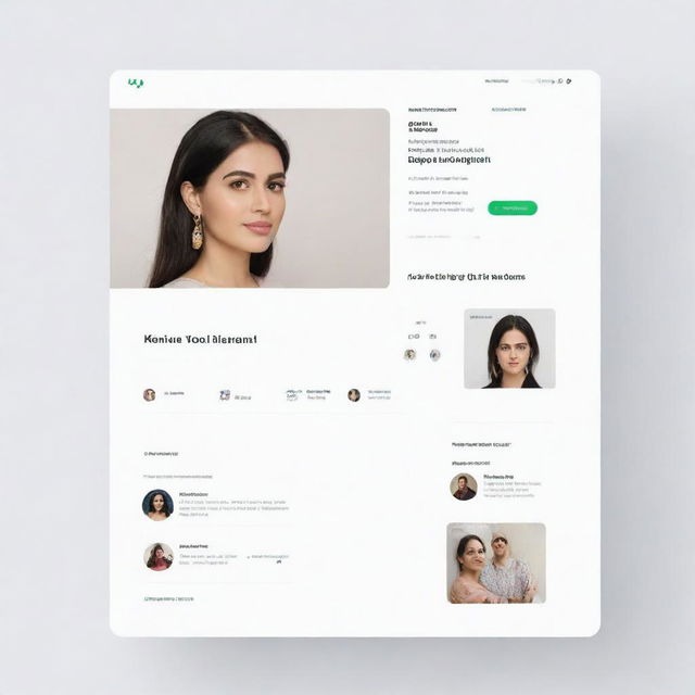 A sleek online work platform interface designed for SCS Pakistan with elements signifying women empowerment and cultural aesthetics of Pakistan.