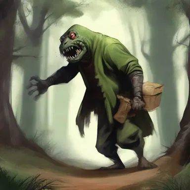 In the magical realm of the story, there existed a vile creature known as the grabber, sneaking up on unsuspecting adventurers to steal their precious belongings.