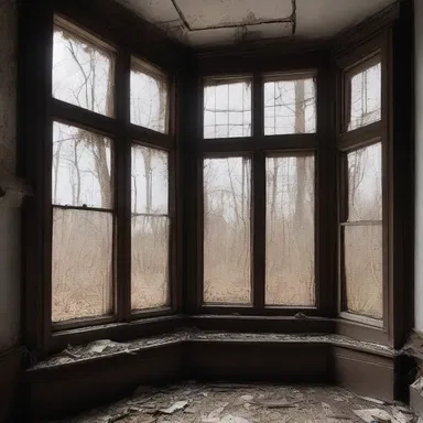 The abandoned house had windows that were barred, giving it a sinister and haunting atmosphere.
