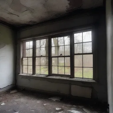 The abandoned house had windows that were barred, giving it a sinister and haunting atmosphere.