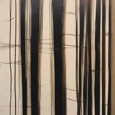 The artist used thick, dark lines to create a feeling of being trapped and barred in the painting.