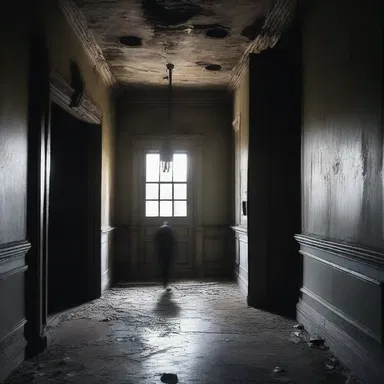 As the protagonist walked through the eerie hallways of the abandoned mansion, he felt a chilling presence and heard whispered voices. Suddenly, a deranged poove emerged from the shadows, causing him to scream in terror.