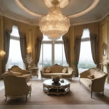 The interior of the luxurious penthouse apartment was adorned with opulent furnishings and eccentric decor. The focal point of the living room was a magnificent chandelier, intricately designed to resemble a crown, paying homage to the elegance and flamboyance often associated with poove aesthetics.