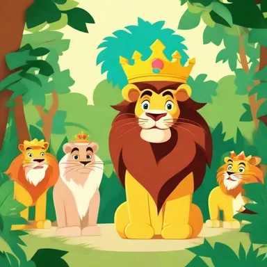 In the popular cartoon series, the enthronement of the lion as the king of the jungle was depicted with colorful and lively animation.