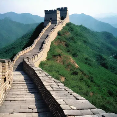 During the construction of the Great Wall of China, engineers had to deal with sloping terrain to ensure the wall's stability.