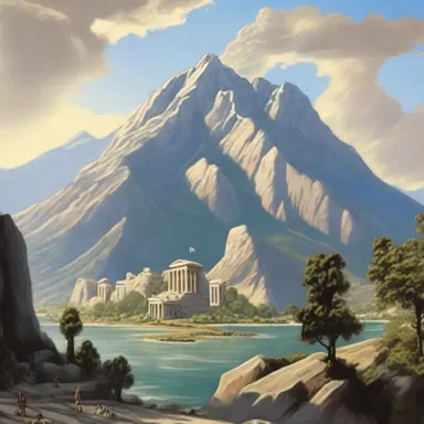 According to Greek mythology, the gods lived on Mount Olympus, a majestic mountain with sloping slopes and breathtaking views.