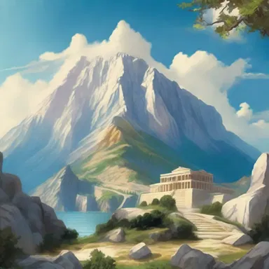 According to Greek mythology, the gods lived on Mount Olympus, a majestic mountain with sloping slopes and breathtaking views.