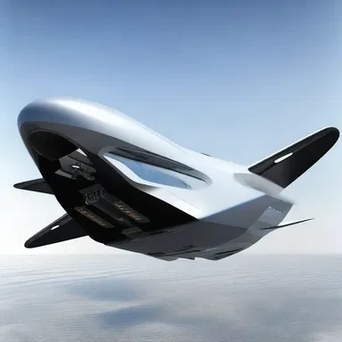 The futuristic spaceship had a sleek sloping design for optimal aerodynamics.