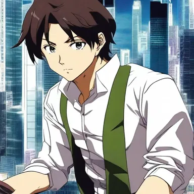 In the anime series, the protagonist encounters a sly confidence man who manipulates people's trust for his own gain.