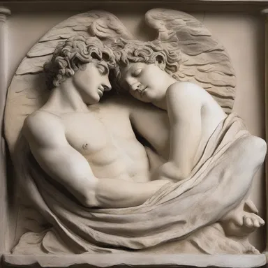 In Greek mythology, Hypnos, the god of sleep, is often depicted with a sleepy expression and drowsy eyes.